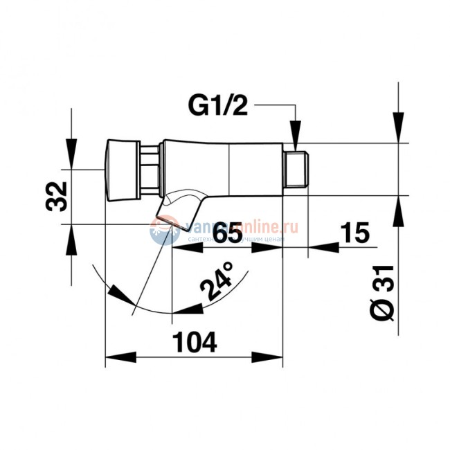 Кран порционный Presto Neo 66030 для раковины настенный