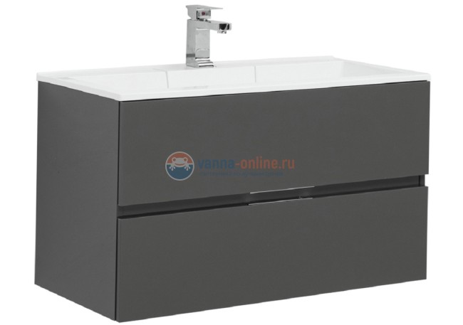 Тумба с раковиной Aquanet Алвита 90 240111, цвет серый антрацит