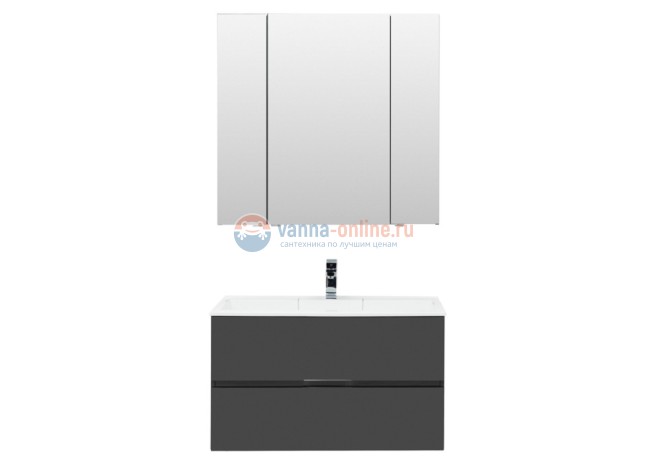 Тумба с раковиной Aquanet Алвита 90 240111, цвет серый антрацит