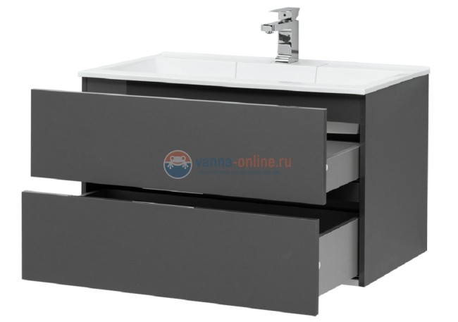 Тумба с раковиной Aquanet Алвита 90 240111, цвет серый антрацит