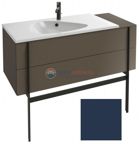 Тумба под раковину Jacob Delafon Nouvelle Vague 120 EB3033-G98, 2 ящика, с выступом, цвет - темно-синий глянцевый