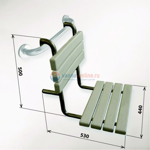 Сидeнье для душа Bemeta Help 338125081 44 см, белый, хром глянцевый Сидeнье для душа Bemeta Help 338125081 44 см, белый, хром глянцевый