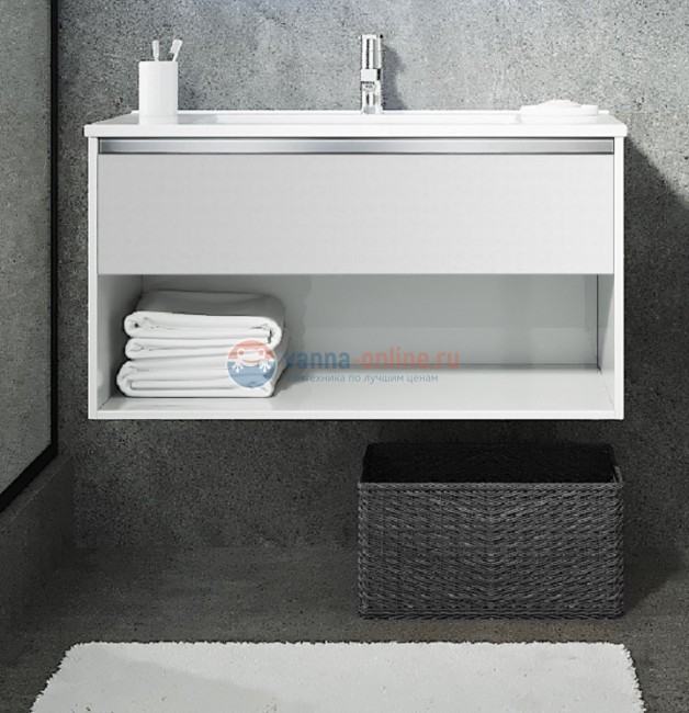 Тумба с раковиной Sanvit Контур kkont060, 60 см подвесная, белый глянцевый Тумба с раковиной Sanvit Контур kkont060, 60 см подвесная, белый глянцевый