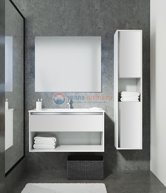 Тумба с раковиной Sanvit Контур kkont060, 60 см подвесная, белый глянцевый Тумба с раковиной Sanvit Контур kkont060, 60 см подвесная, белый глянцевый