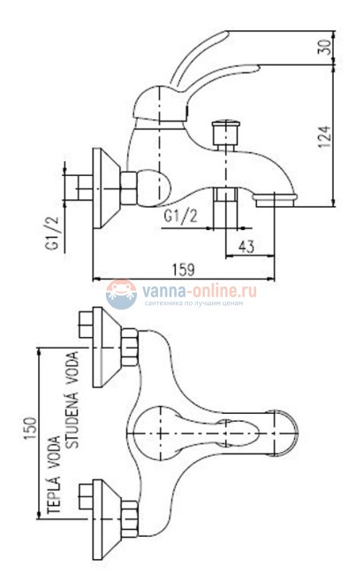 Смеситель для ванны и душа Rav-Slezak Labe L054.5SM, бронза Смеситель для ванны и душа Rav-Slezak Labe L054.5SM, бронза