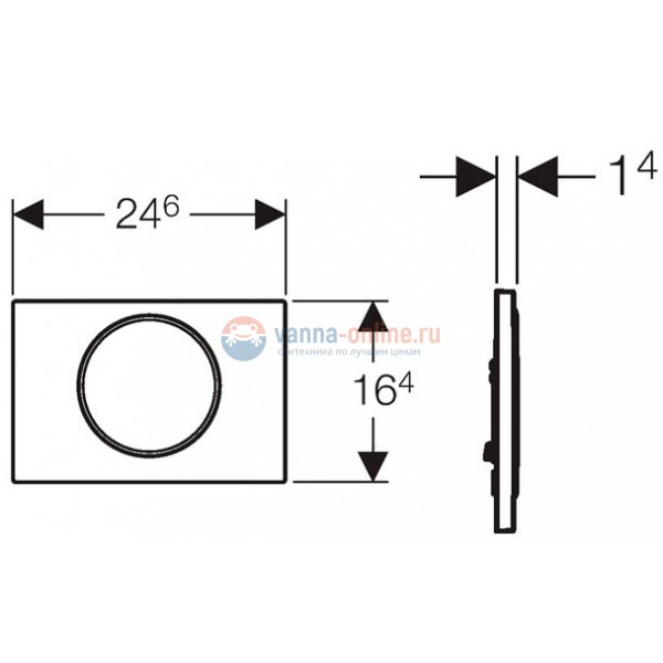 Клавиша Geberit Sigma Type 10 115.758.KK.5, одинарный смыв, рамка-белая/кнопка-белая/кольцо-золото