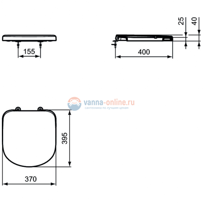 Сидение и крышка для унитазов с короткой проекций Ideal Standard TEMPO T679801