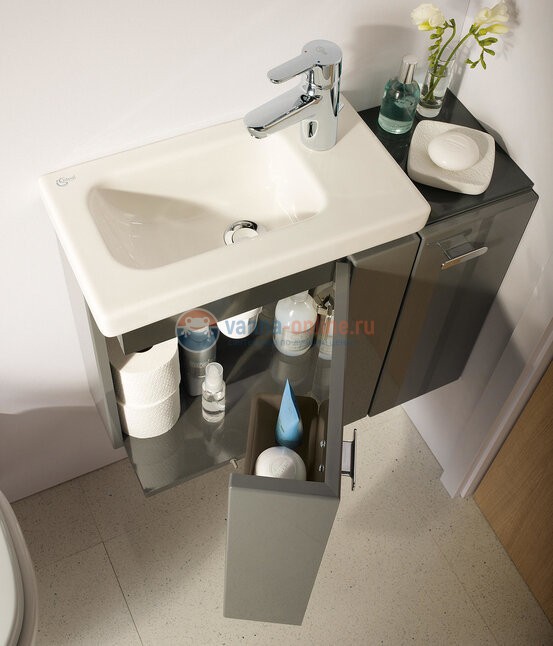 Раковина Ideal Standard Connect Space 45 см, смеситель справа, белый