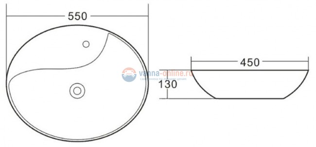 Раковина BelBagno BB1370 накладная 55х45х13 см Раковина BelBagno BB1370 накладная 55х45х13 см