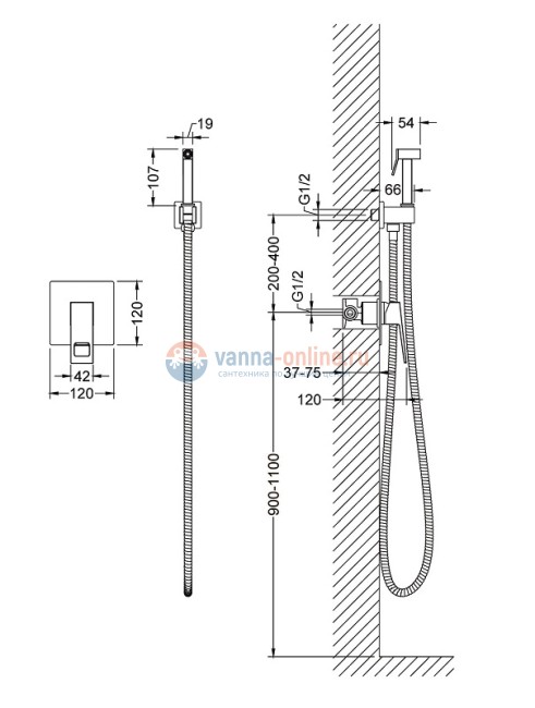 Гигиенический душ Timo Briana 7189/00SM со смесителем, хром Гигиенический душ Timo Briana 7189/00SM со смесителем, хром