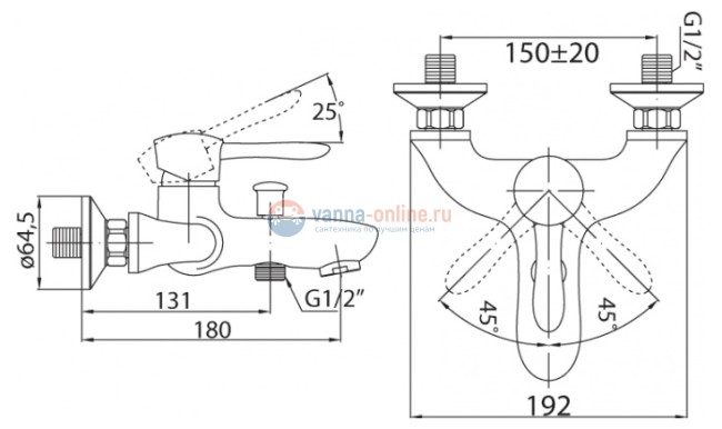 Смеситель для ванны и душа BelBagno Oglio OGL-VASM-CRM Смеситель для ванны и душа BelBagno Oglio OGL-VASM-CRM