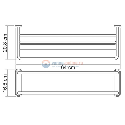Полка для полотенец WasserKRAFT Berkel 888 Полка для полотенец WasserKRAFT Berkel 888
