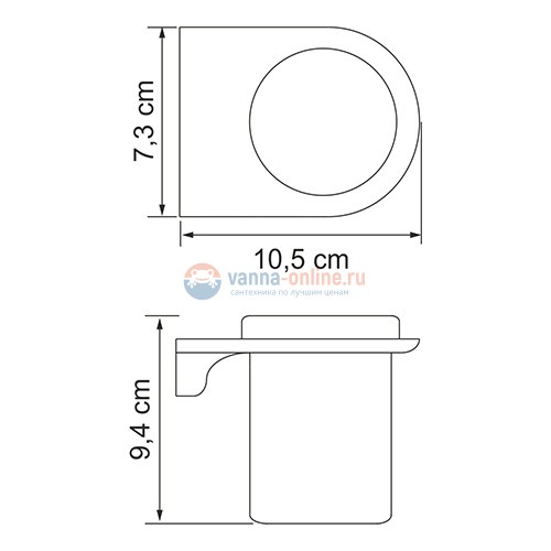 Стакан для зубных щеток WasserKRAFT Kammel K-8328WHITE, стеклянный