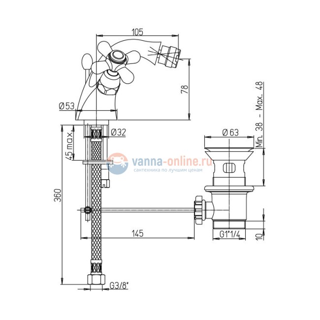 Смеситель для биде Paini Liberty