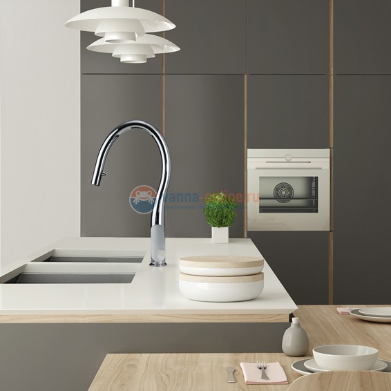 Смеситель для кухни Paini Nove выдвижной излив 09CR591D