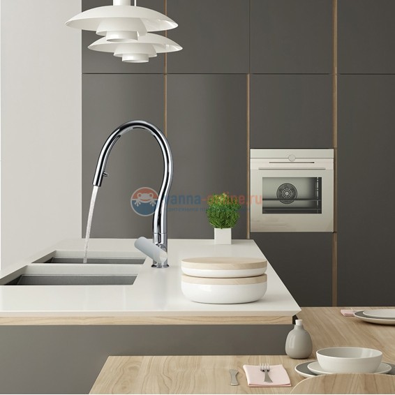 Смеситель для кухни Paini Nove выдвижной излив 09CR591D