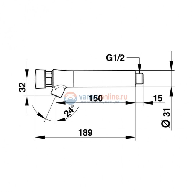 Кран порционный Presto Neo 66035 для раковины настенный