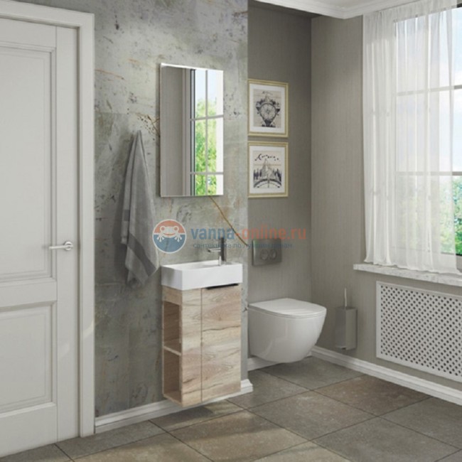 Тумба Comfortу Матэ-40 дуб дымчатый c раковиной CREA 40, P-UM-CRE40/1 Тумба Comfortу Матэ-40 дуб дымчатый c раковиной CREA 40, P-UM-CRE40/1