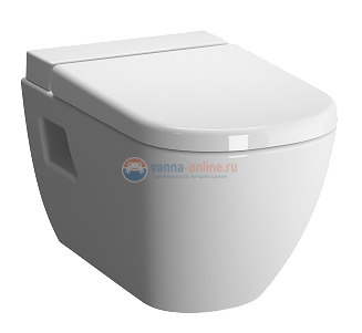 Подвесной унитаз Vitra D-Light 5911B003-1086 (5911L003L-1086), безободковый, с системой дозирования моюще-дезинфицирующих средств, крышка микролифт