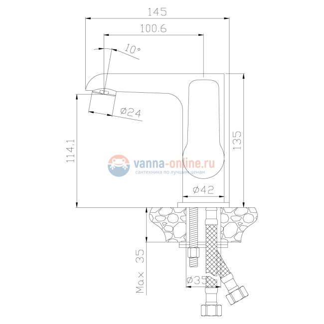 Смеситель Rossinka W35-11 для раковины