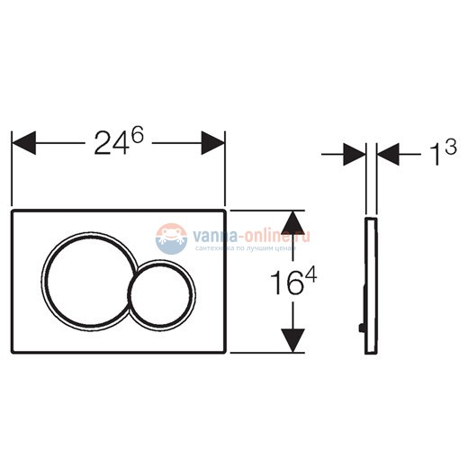 Клавиша Geberit Sigma Type 01 115.770.KA.5, пластик, хром глянцевый/матовый хром