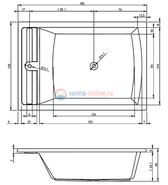 Ванна акриловая Riho Savona 190x130 см Ванна акриловая Riho Savona 190x130 см