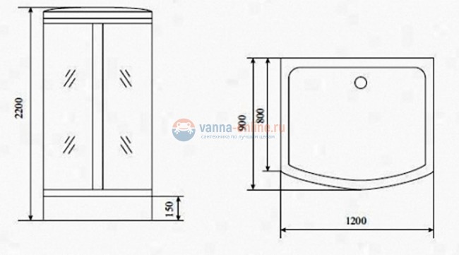 Душевая кабина Timo T-1115 120 x 90 см (Standart) Душевая кабина Timo T-1115 120 x 90 см (Standart)