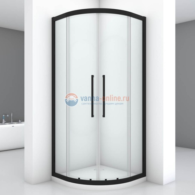 Душевой уголок Black&White Stellar Wind S801, 90 x 90 см, профиль черный матовый