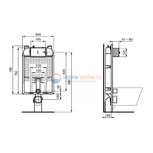 Встраиваемая инсталляция Ideal Standard PROSYS R020567