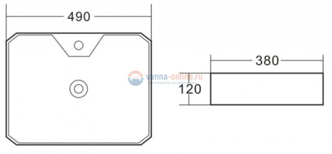 Раковина BelBagno BB1387 накладная 49 х 38 х 12 см