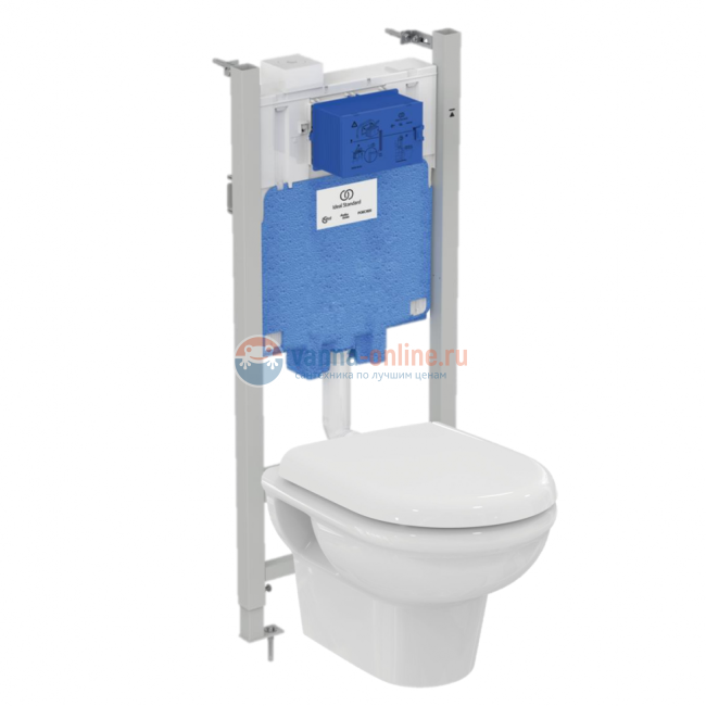 3 в 1 Промо-комплект 2,0 с унитазом EXACTO Rimless R002601 с сидением и крышкой UV09001 и инсталляцией PROSYS 2,0 R046367