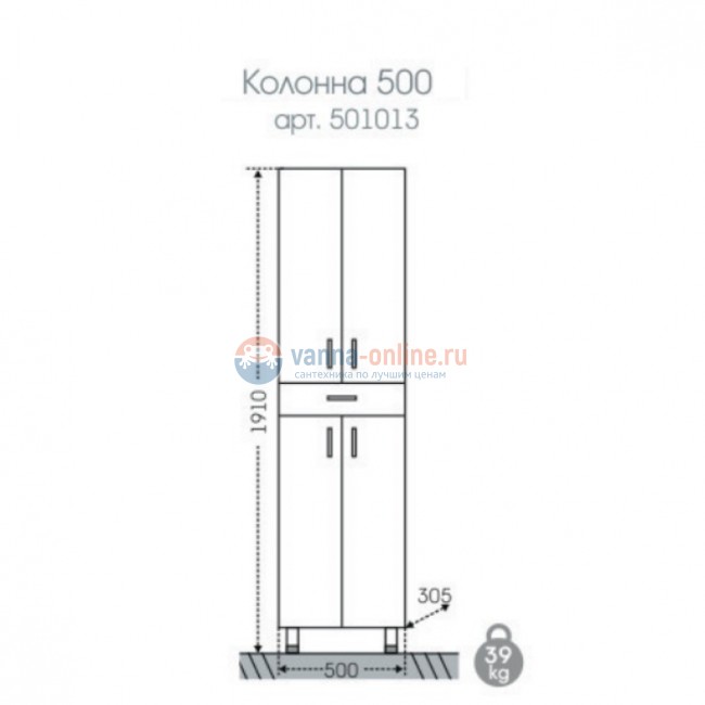 Шкаф-колонна СаНта Стандарт 50 501013