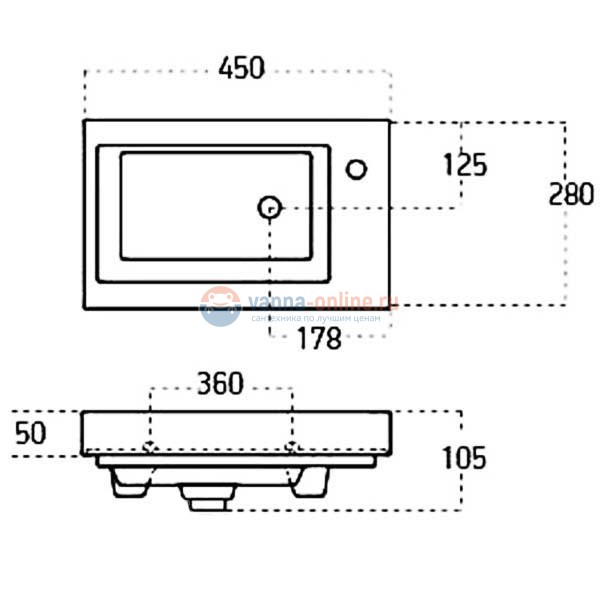 Мебельная раковина Aquanet 60 см 11060-KL 00182311