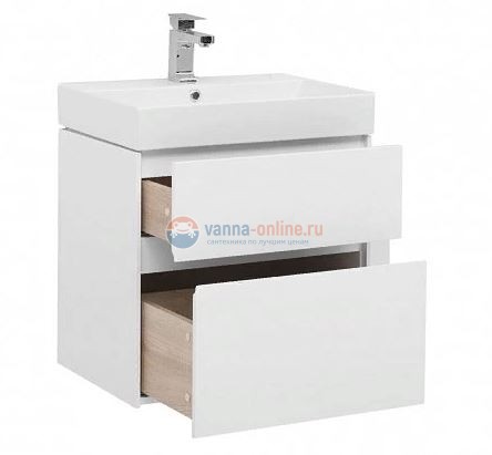 Тумба с раковиной Aquanet Бруклин 60 00203958, цвет- белый