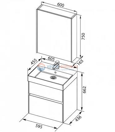 Тумба с раковиной Aquanet Бруклин 60 00203958, цвет- белый