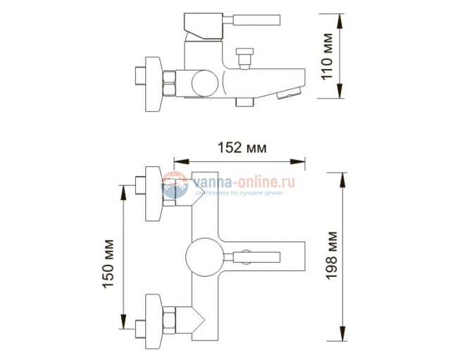 Смеситель WasserKRAFT MAIN 4101 для ванны и душа с коротким изливом, хром Смеситель WasserKRAFT MAIN 4101 для ванны и душа с коротким изливом, хром
