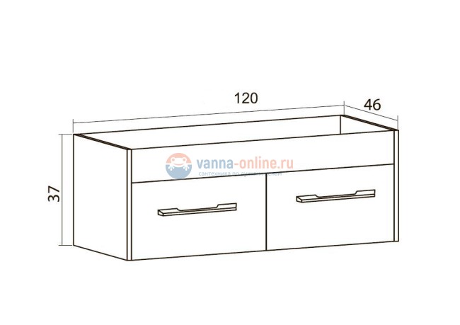Тумба с раковиной Sanvit Квадро 120 kkvad120