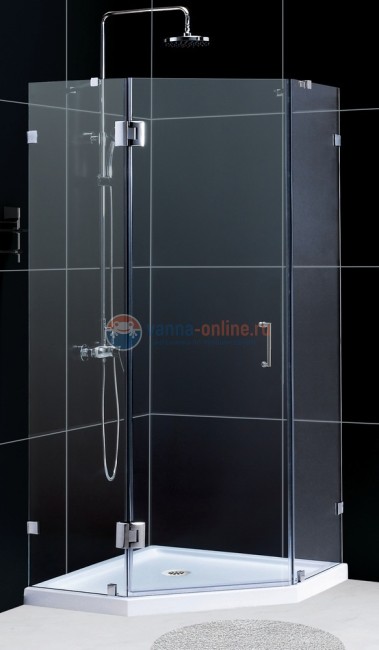 Душевой уголок RGW HO-82, 01068222-11, 120x120x195 см, трапеция, дверь распашная, стекло прозрачное, хром