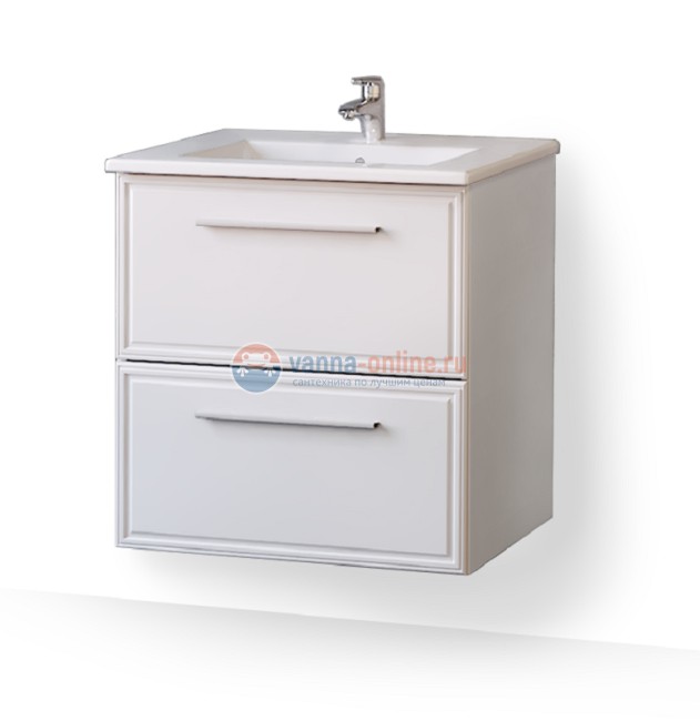 Тумба под раковину Raval Quadro Qua.01.60/P/W, 60 см, белая