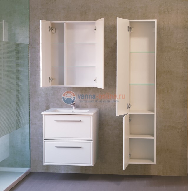 Тумба под раковину Raval Quadro Qua.01.60/P/W, 60 см, белая