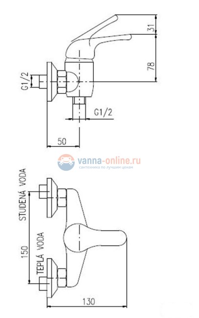 Смеситель для душа Rav-Slezak Sazava SA580.5, хром Смеситель для душа Rav-Slezak Sazava SA580.5, хром