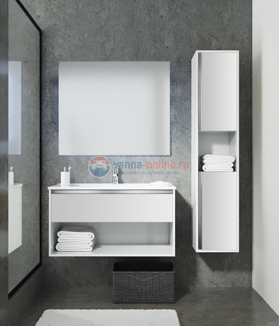 Тумба с раковиной Sanvit Контур kkont070, 70 см подвесная, белый глянцевый Тумба с раковиной Sanvit Контур kkont070, 70 см подвесная, белый глянцевый