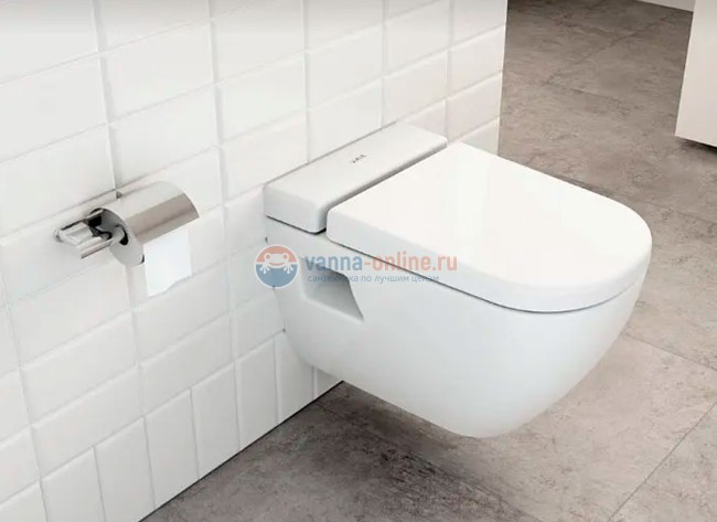 Инсталляция Vitra с безободковым унитазом Vitra D-Light Hygiene, сиденье микролифт, клавиша хром, 9014B003-7211