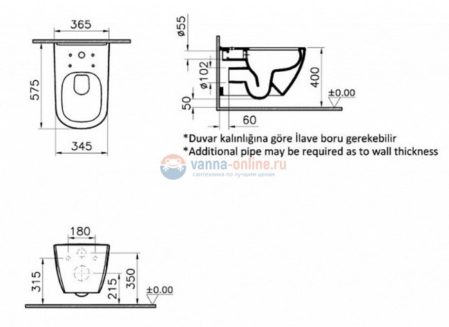 Инсталляция Vitra с безободковым унитазом Vitra D-Light Hygiene, сиденье микролифт, клавиша хром, 9014B003-7211