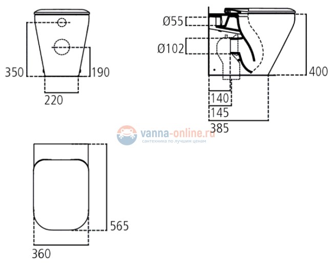 Подвесной унитаз Ideal Standard Тоник II K316501 с крышкой микролифт