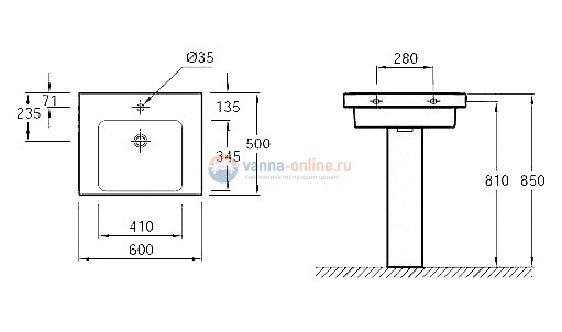 Раковина Jacob Delafon Odeon Up E4778, 60 см Раковина Jacob Delafon Odeon Up E4778, 60 см