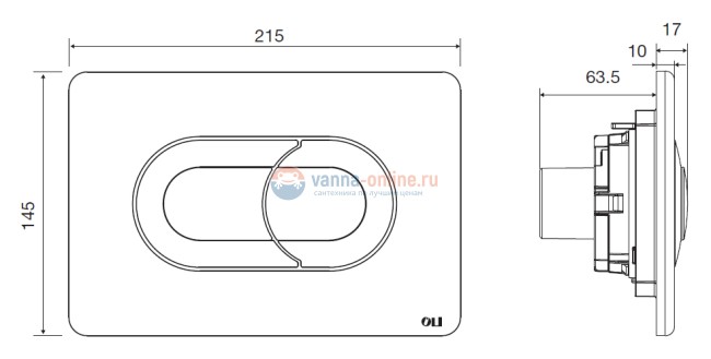Клавиша OLI Salina 640097 черный, хром
