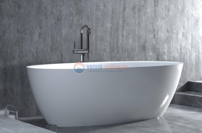 Ванна Salini Alda 170х80x58, из искусственного камня S-Stone, белый матовый, 101922M