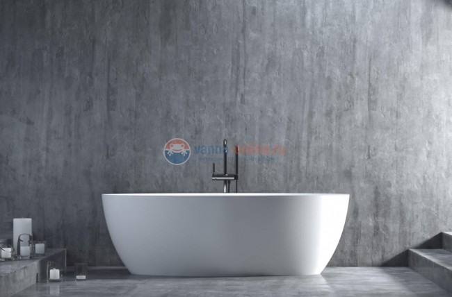 Ванна Salini Alda 170х80x58, из искусственного камня S-Stone, белый матовый, 101922M