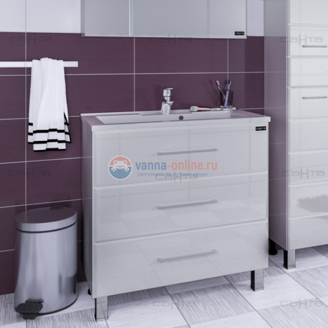Тумба под раковину СаНта Омега 90 207040, напольная